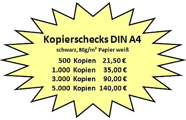 Kopier-Schecks DIN A4